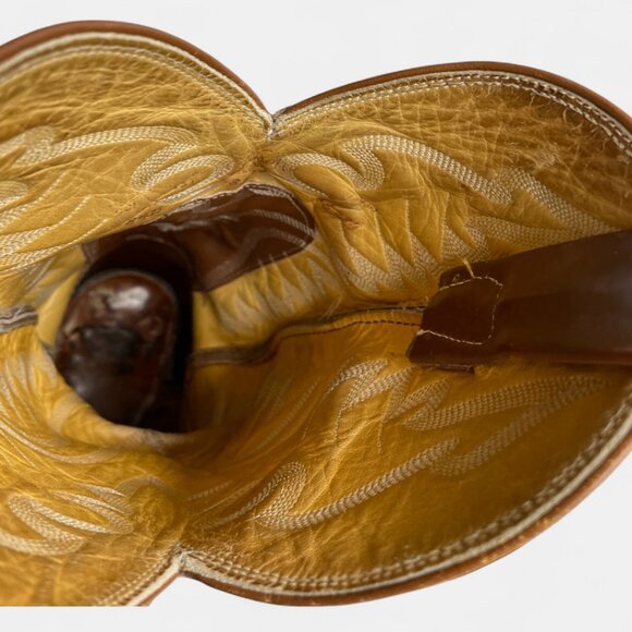 Justin Men's Western Boots Vintage Elephant Exotic Leather Cowboy 8.5 D - Picture 12 of 14